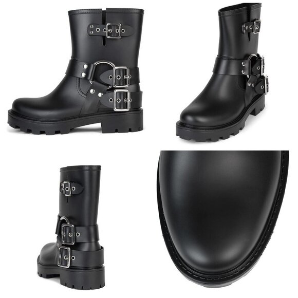 Jeffrey Campbell Controller Boots in Black Matte Silver Moto Boots US 8 - Picture 10 of 13